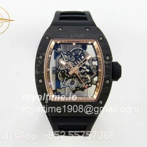 Richard Mille RM055 NTPT A9F RG Inner Bezel on Black Rubber Strap RMUL2 Free Sprung