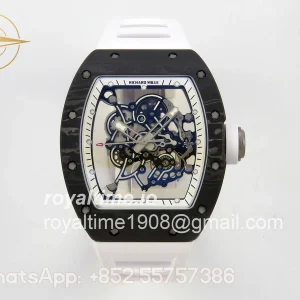Richard Mille RM055 NTPT A9F White/Black Inner Bezel on White Rubber Strap RMUL2 Free Sprung