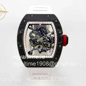 Richard Mille RM055 NTPT A9F White/Red Inner Bezel on White Rubber Strap RMUL2 Free Sprung