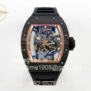 Richard Mille RM055 NTPT MLF RG Inner Bezel on Black Rubber Strap RMUL2 V2 (Brushed Ribs)