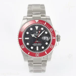 Submariner DIW Red Ceramic Bezel VSF Black Carbon Dial on Sandblasted Bracelet VS3135