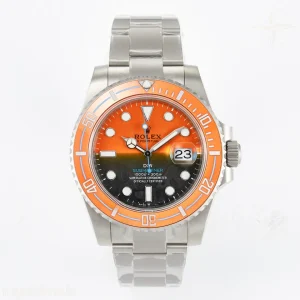 Submariner DIW Sandblasted VSF Orange Ceramic Bezel Orange/Black Dial On SS Bracelet VS3135
