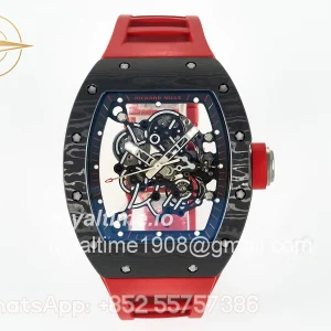 Richard Mille RM055 Ti/NTPT UOKF Black Inner Bezel Red Crown on Red Rubber Strap RMUL2