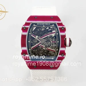 Richard Mille AVF RM67-02 Qatar Red NTPT Spain Skeleton Dial on White Elastic strap CRMA7