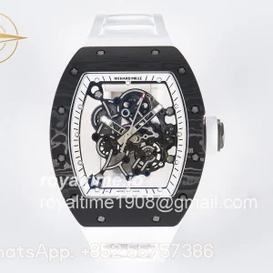 Richard Mille RM055 Ti/NTPT UOKF White/Black Inner Bezel White Crown on White Rubber Strap RMUL2