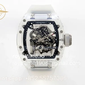 Richard Mille RM055 Transparent A9F Black/White Inner Bezel on Transparent Rubber Strap RMUL2 Free Sprung