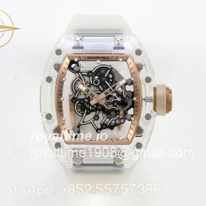 Richard Mille RM055 Transparent A9F RG Inner Bezel on Transparent Rubber Strap RMUL2 Free Sprung