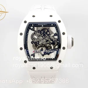 Richard Mille RM055 White Ceramic UMI on Shark Rubber Strap RMUL2 Free Sprung