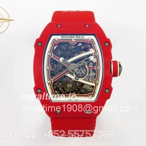 Richard Mille AVF RM67-02 Red NTPT Red/White Skeleton Dial on Red Elastic strap CRMA7 V2