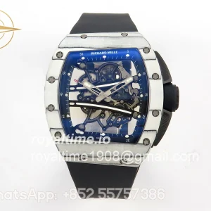 Richard Mille RM061-01 Yohan Blake White NTPT RF on Black Rubber Strap RMUL2