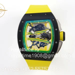 Richard Mille RM061 Black Ceramic APSF Yellow/Green Skeleton Dial on Yellow Rubber Strap RMUL2