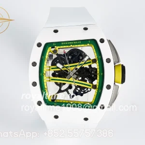 Richard Mille RM061 White Ceramic ZF on White Rubber Strap RMUL2