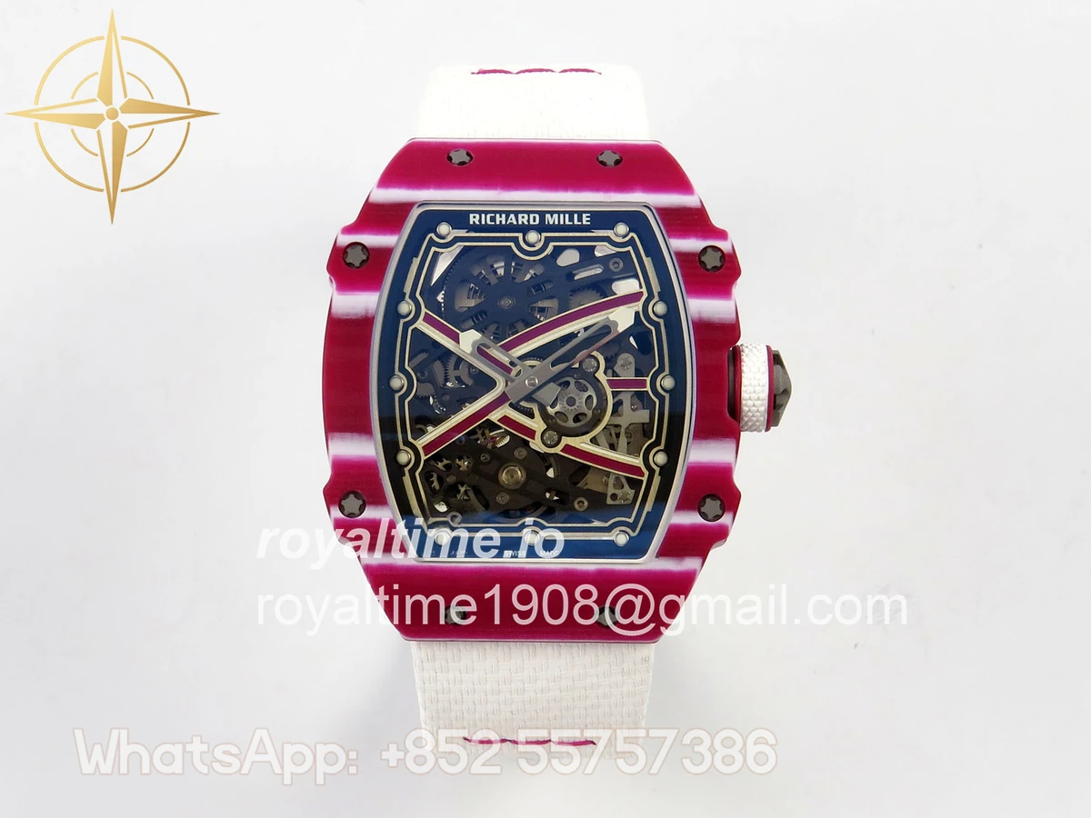 Richard Mille AVF RM67-02 Red NTPT Skeleton Dial on White Elastic strap CRMA7 V2