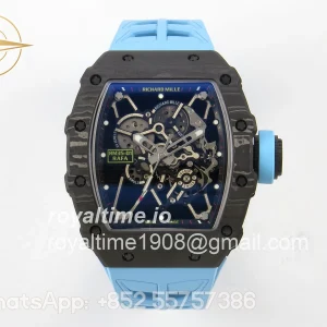 Richard Mille RM35-01 NTPT MIF Skeleton Dial on Blue Rubber Strap RMUL3
