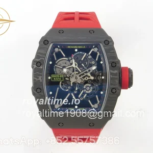 Richard Mille RM35-01 NTPT MIF Skeleton Dial on Red Rubber Strap RMUL3