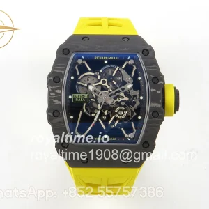 Richard Mille RM35-01 NTPT MIF Skeleton Dial on Yellow Rubber Strap RMUL3