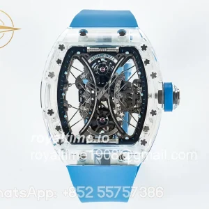 Richard Mille RM53-02 Transparent Tourbillon RMF Skeleton Dial on Blue Rubber Strap