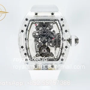 Richard Mille RM56-01 Transparent Tourbillon RMF Skeleton Dial on White Rubber Strap