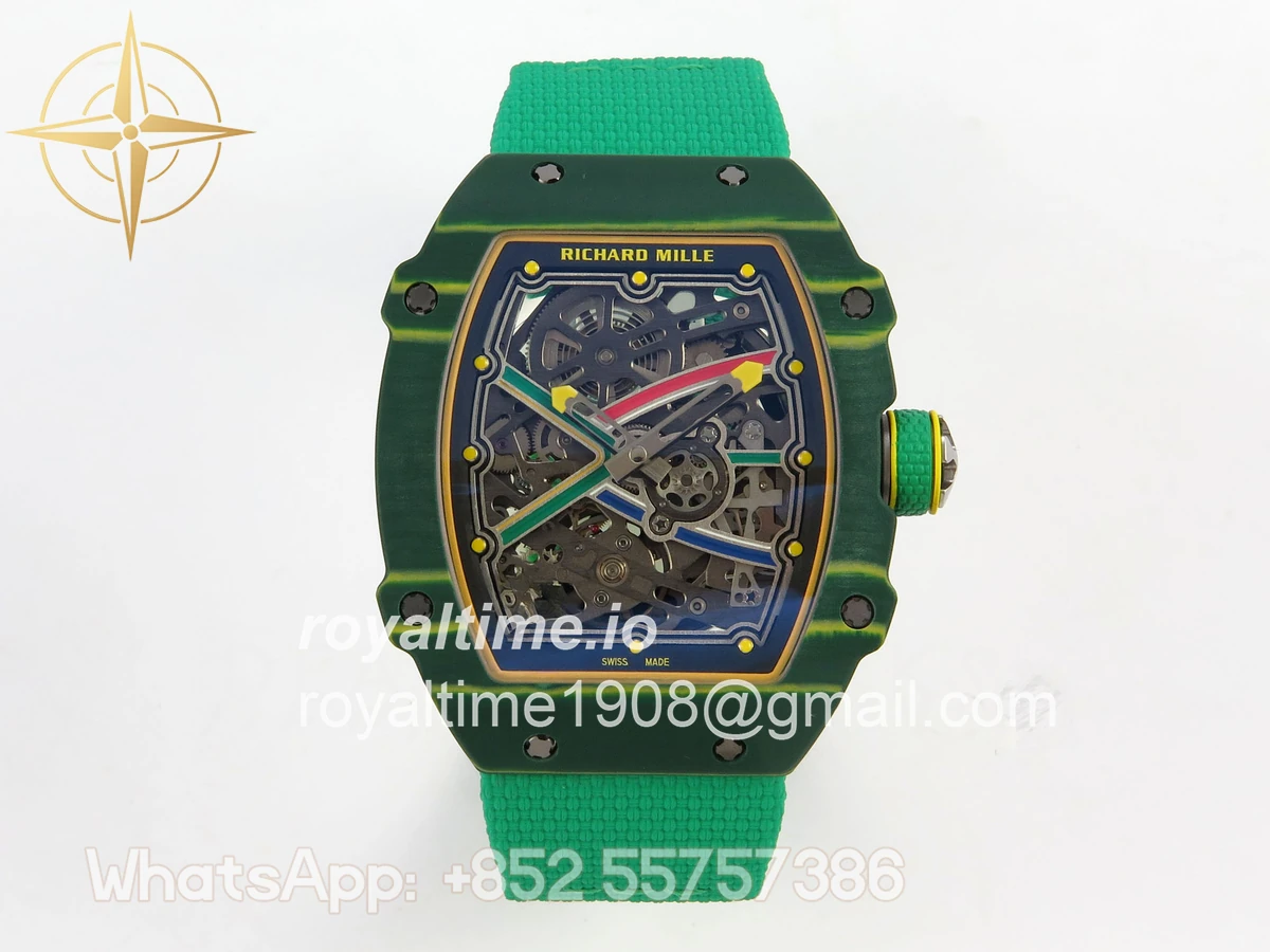 Richard Mille RM67-02 Real Green NTPT VAF Skeleton Dial On Green Nylon strap CRMA7