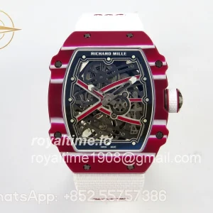 Richard Mille RM67-02 Real Red/Black NTPT VAF Skeleton Dial On White Nylon strap CRMA7