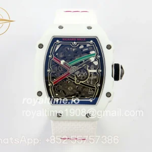 Richard Mille AVF RM67-02 White NTPT Red/Green Skeleton Dial on White Elastic strap CRMA7 V2