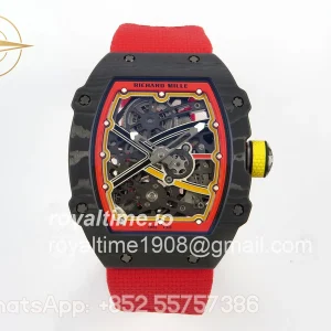 Richard Mille Umi Maker's RM67-02 Black NTPT Alexander Black/Red/Yellow Skeleton Dial on Nylon strap CRMA7 V2