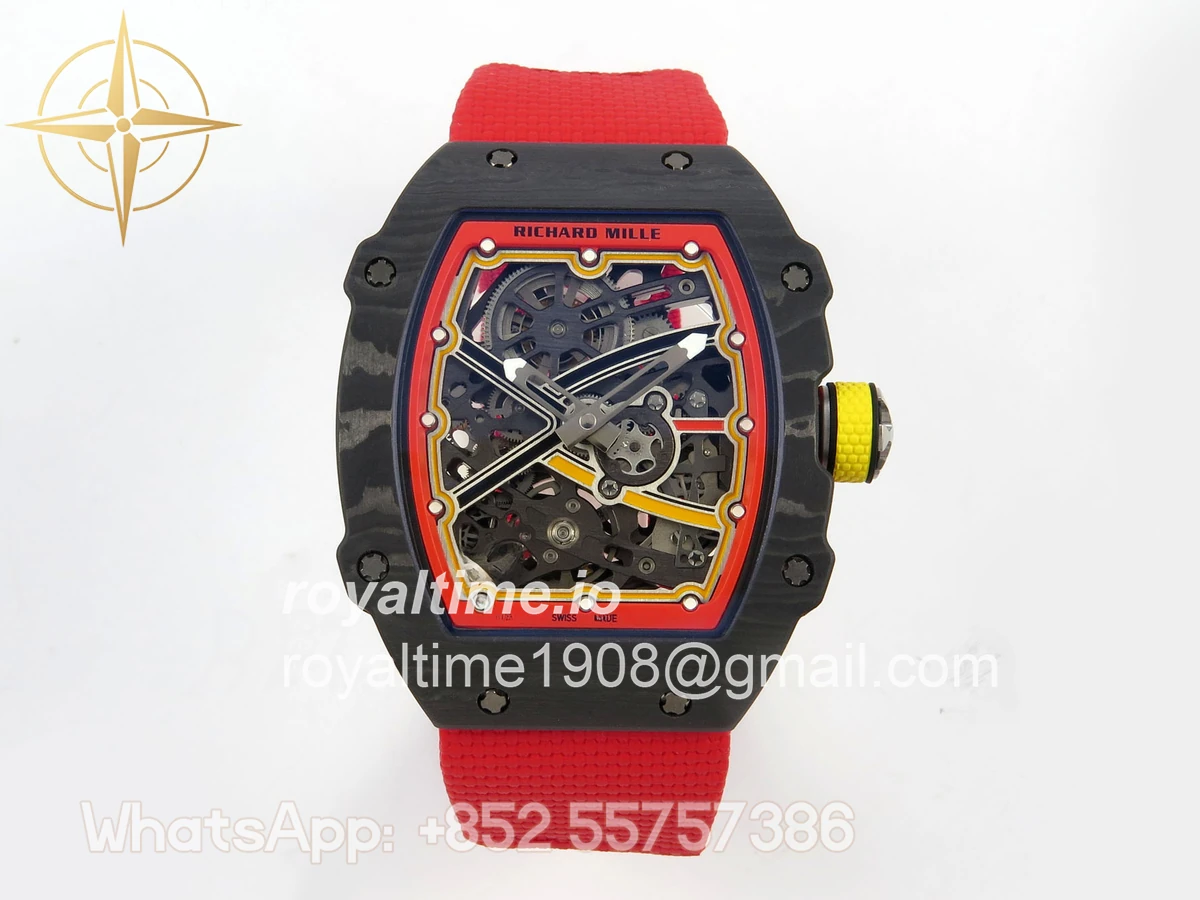 Richard Mille Umi Maker's RM67-02 Black NTPT Alexander Black/Red/Yellow Skeleton Dial on Nylon strap CRMA7 V2
