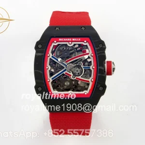 Richard Mille Umi Maker's RM67-02 Black NTPT Blue/Red Skeleton Dial on Nylon strap CRMA7 V2