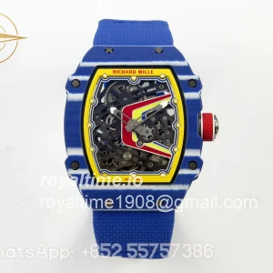 Richard Mille Umi Maker's RM67-02 Blue NTPT Fernando Yellow/Red/Blue Skeleton Dial on Nylon strap CRMA7 V2