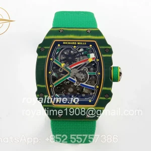 Richard Mille Umi Maker's RM67-02 Green NTPT Brazil Blue/Red/Green Skeleton Dial on Nylon strap CRMA7 V2