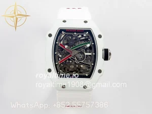 Richard Mille Umi Maker’s RM67-02 White NTPT Brazil Black/Green/Red Skeleton Dial on Nylon strap CRMA7 V2