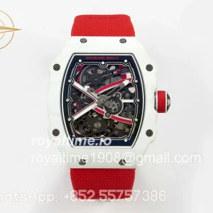 Richard Mille Umi Maker's RM67-02 White NTPT Charles Red/White Skeleton Dial on Nylon strap CRMA7 V2