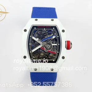 Richard Mille Umi Maker's RM67-02 White NTPT France Blue/Red/White Skeleton Dial on Nylon strap CRMA7 V2