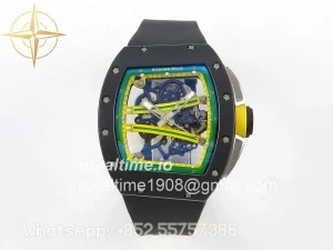 Richard Mille ZGF Custom Made RM061 Black Ceramic Green Inner Bezel with Free Sprung Titanium RMUL2