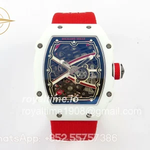 Richard Mille AVF RM67-02 White NTPT Red/White Skeleton Dial on Red Elastic strap CRMA7 V2