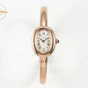 Cartier Baignoire De Cartier RG BLSF White Dial on RG Large Size Bracelet Swiss Quartz