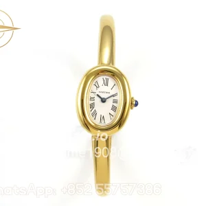 Cartier Baignoire De Cartier YG BLSF White Dial on YG Large Size Bracelet Swiss Quartz