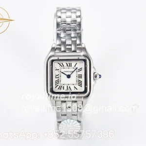 Cartier Panthère Secrete Ladies 22mm SS J12F White Dial on SS Bracelet Ronda Quartz