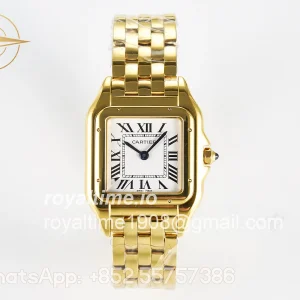 Cartier Panthère Secrete Ladies 22mm YG 8848F White Dial on YG Bracelet Ronda Quartz