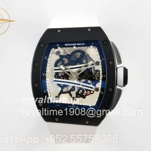 Richard Mille AVF RM061 Black Ceramic Black/White Inner Bezel White Rubber Strap Vaucher RMUL2 Free Sprung (Mod)