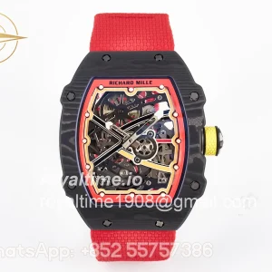 Richard Mille Custom Made RM67-02 Black NTPT Germany Dial on Red Nylon strap CRMA7