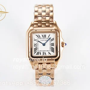 Cartier Panthère Secrete Ladies 27mm RG J12F White Dial on RG Bracelet Ronda Quartz