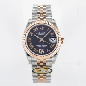 DateJust 31 278271 ARF 904L Steel Purple Roman Diamonds Dial on SS/RG Jubilee Bracelet ETA 2688