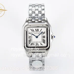 Cartier Panthère Secrete Ladies 27mm SS J12F White Dial on SS Bracelet Ronda Quartz