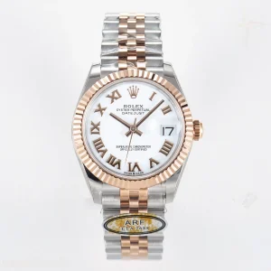 DateJust 31 278271 ARF 904L Steel White Roman Dial on SS/RG Jubilee Bracelet ETA 2688