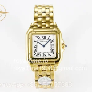 Cartier Panthère Secrete Ladies 27mm YG J12F White Dial on YG Bracelet Ronda Quartz