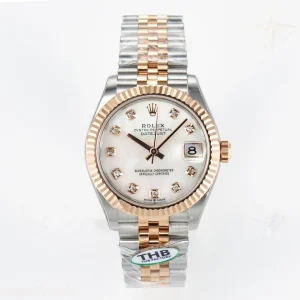 DateJust 31 278271 THBF 904L Steel White Diamonds Dial on SS/RG Jubilee Bracelet HZ Cal.2236