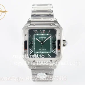 Cartier Santos de Cartier 40mm J12F Green Dial on SS SmartLinks Bracelet MIYOTA 9015