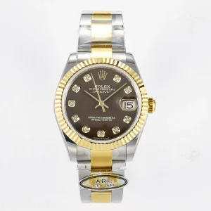DateJust 31 278273 ARF 904L Steel Brown Diamonds Dial on SS/YG Oyster Bracelet ETA 2688