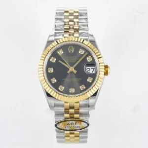 DateJust 31 278273 ARF 904L Steel Gray Diamonds Dial on SS/YG Jubilee Bracelet ETA 2688